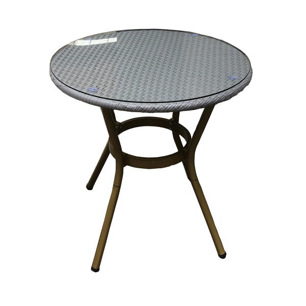 JJT2001 Bamboo looking aluminum rattan bistro table Featured Image