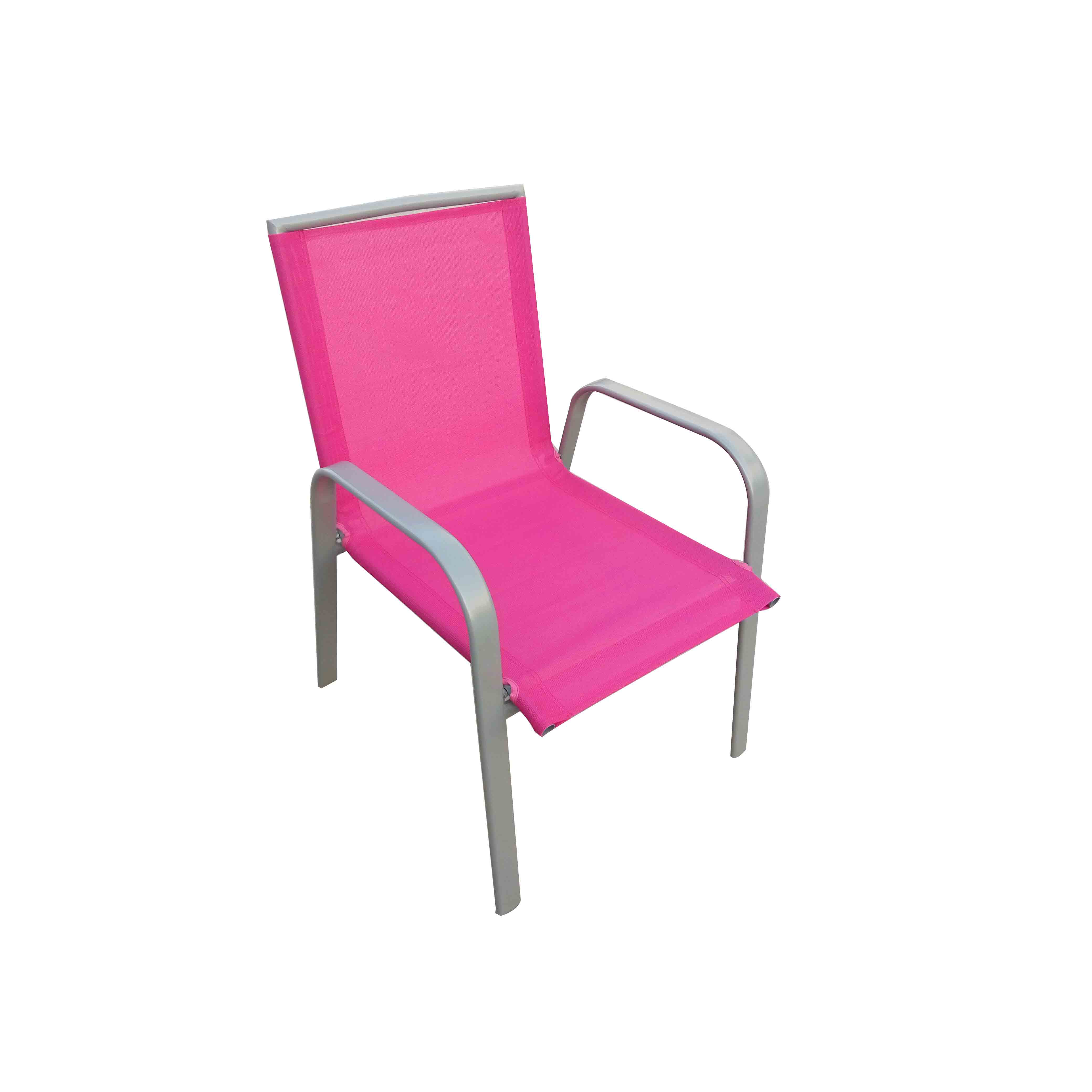 JJ302C-Fuscia Kid’s steel textilene stacking chair Featured Image