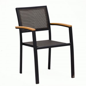 JJC419 Aluminum textilene stacking chair