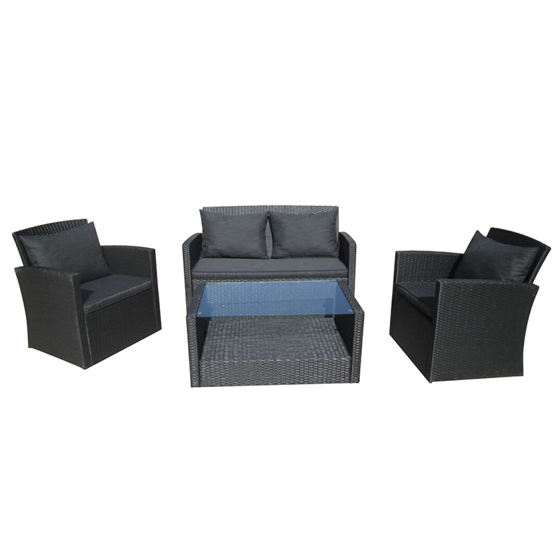 JJS351 Steel frame rattan 4pcs sofa set Featured Image