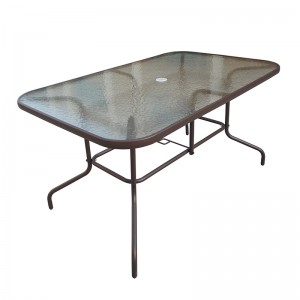 JJT3018G Steel frame outdoor glass table