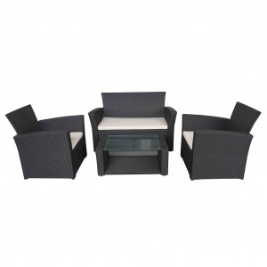 JJX3001W-1 Steel frame rattan 4pcs sofa set