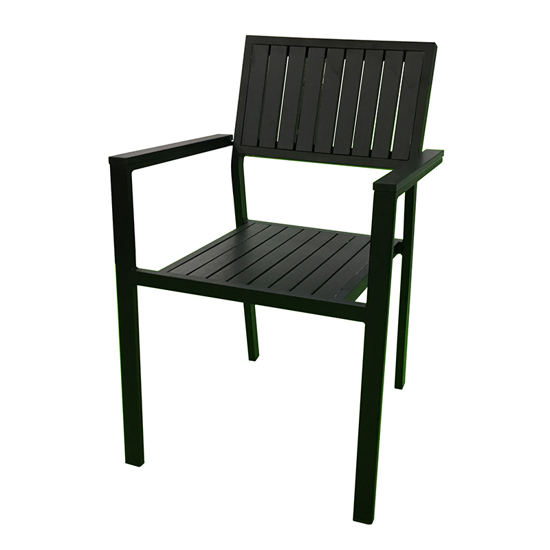 JJC14003 Aluminum PS wood stacking chair