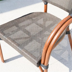 Modern Design Outdoor Aluminum Stacking Coffee Chair with Armrest