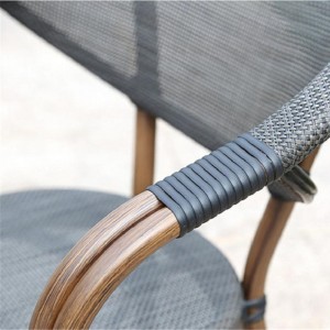 Modern Design Outdoor Aluminum Stacking Coffee Chair with Armrest