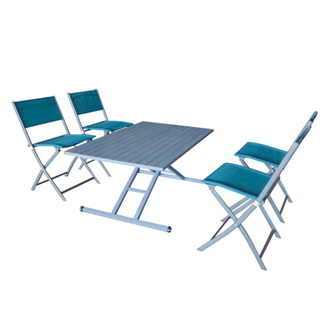 JJS417Aluminum textilene folding set-table height adjustable Featured Image