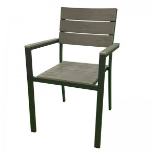 JJC14001 Aluminum PS wood stacking chair
