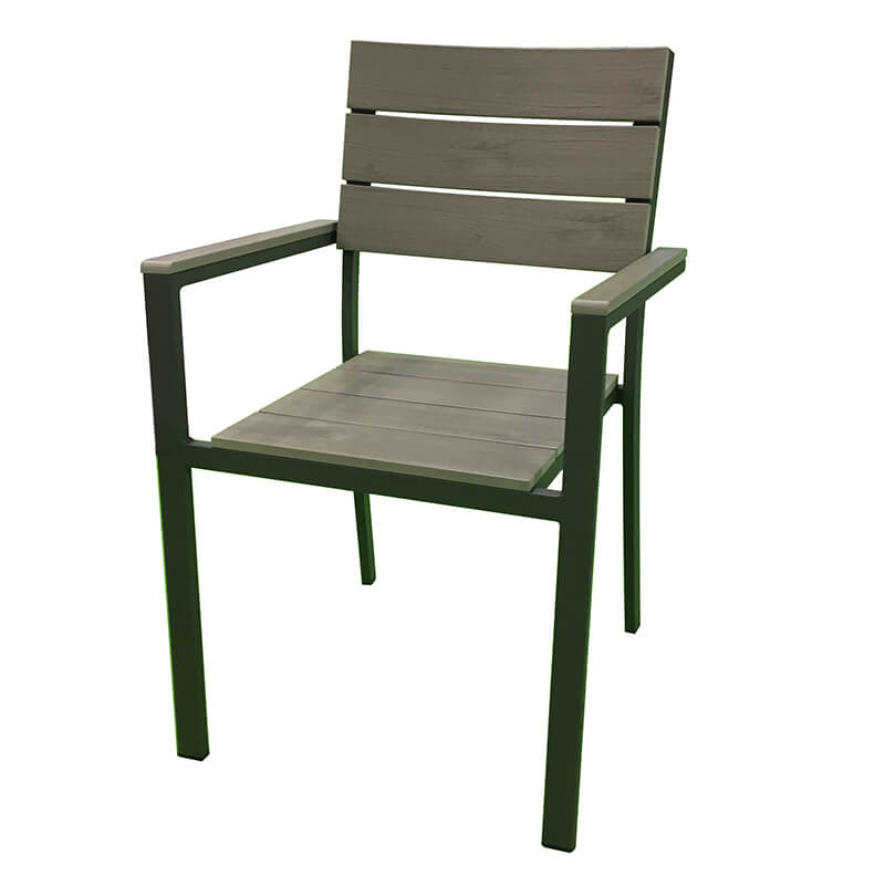 JJC14001 Aluminum PS wood stacking chair Featured Image