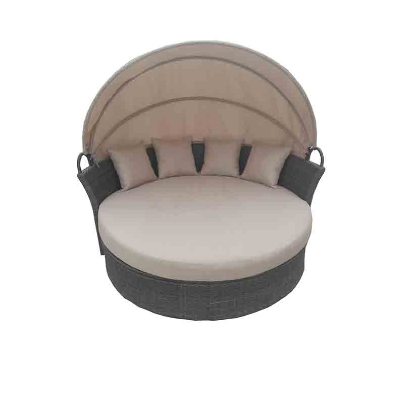 JJ811AL Steel rattan big round lounger with roof Featured Image