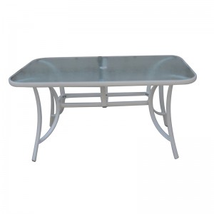 JJT3022G Steel frame outdoor rectangle glass table
