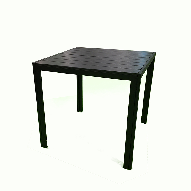 JJT14003 Aluminum PS wood square outdoor table